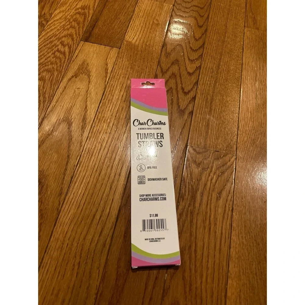 New CharCharm glitter 30 ounce reusable straws (Stanley/ yeti) 6 pack